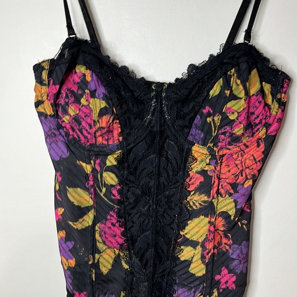 Free People Multicolored Lace Corset bodysuit Sz XS NWOT - Picture 6 of 10